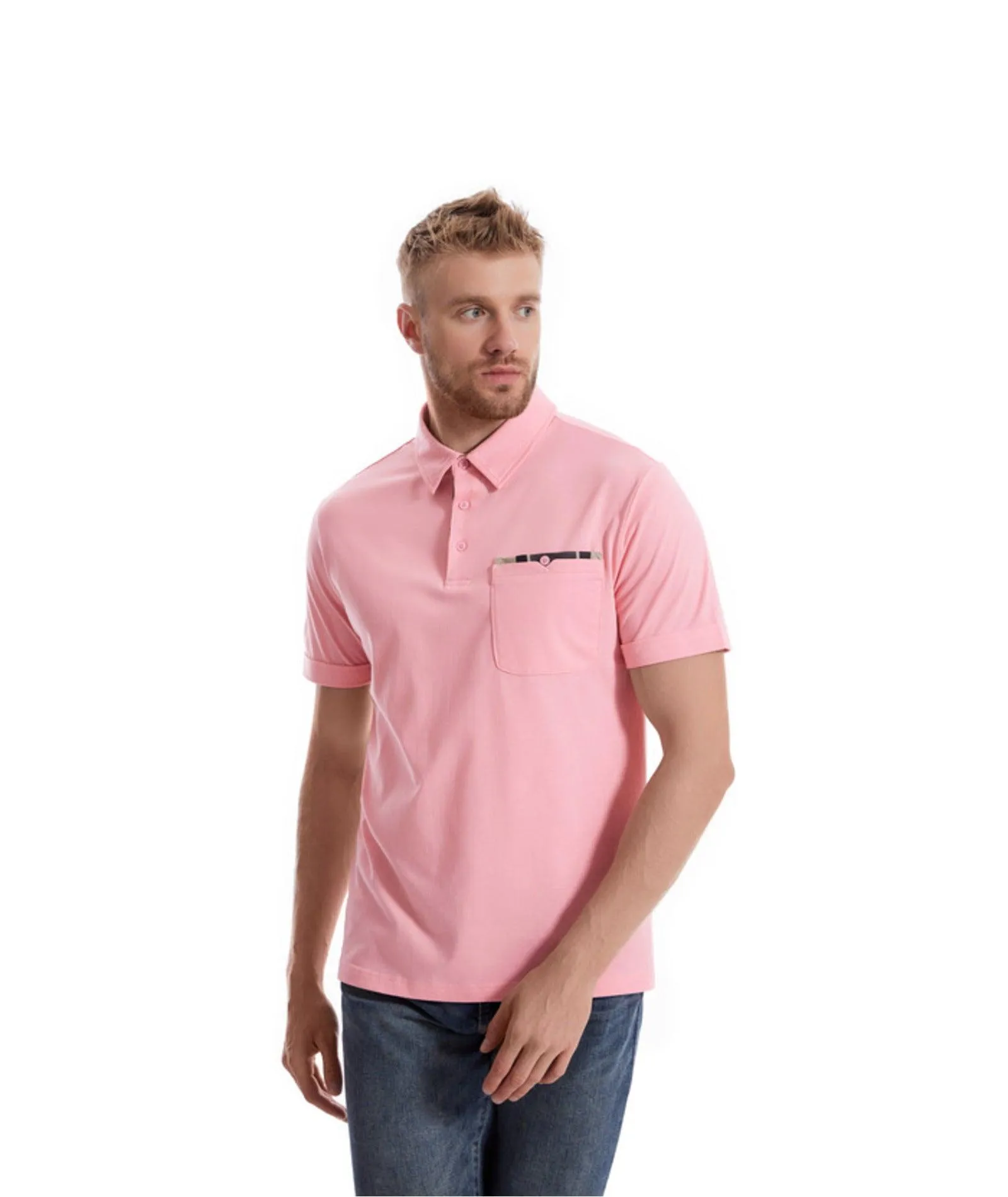 Men's Button Up Workout Golf Polo Shirt-ZPK007840