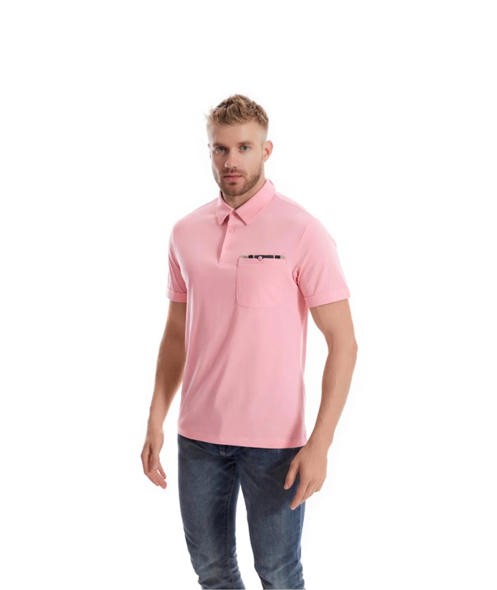 Men's Button Up Workout Golf Polo Shirt-ZPK007840