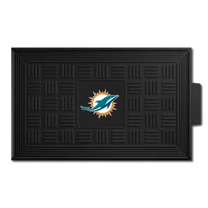 Miami Dolphins Heavy Duty Vinyl Medallion Door Mat - 19.5in. x 31in.