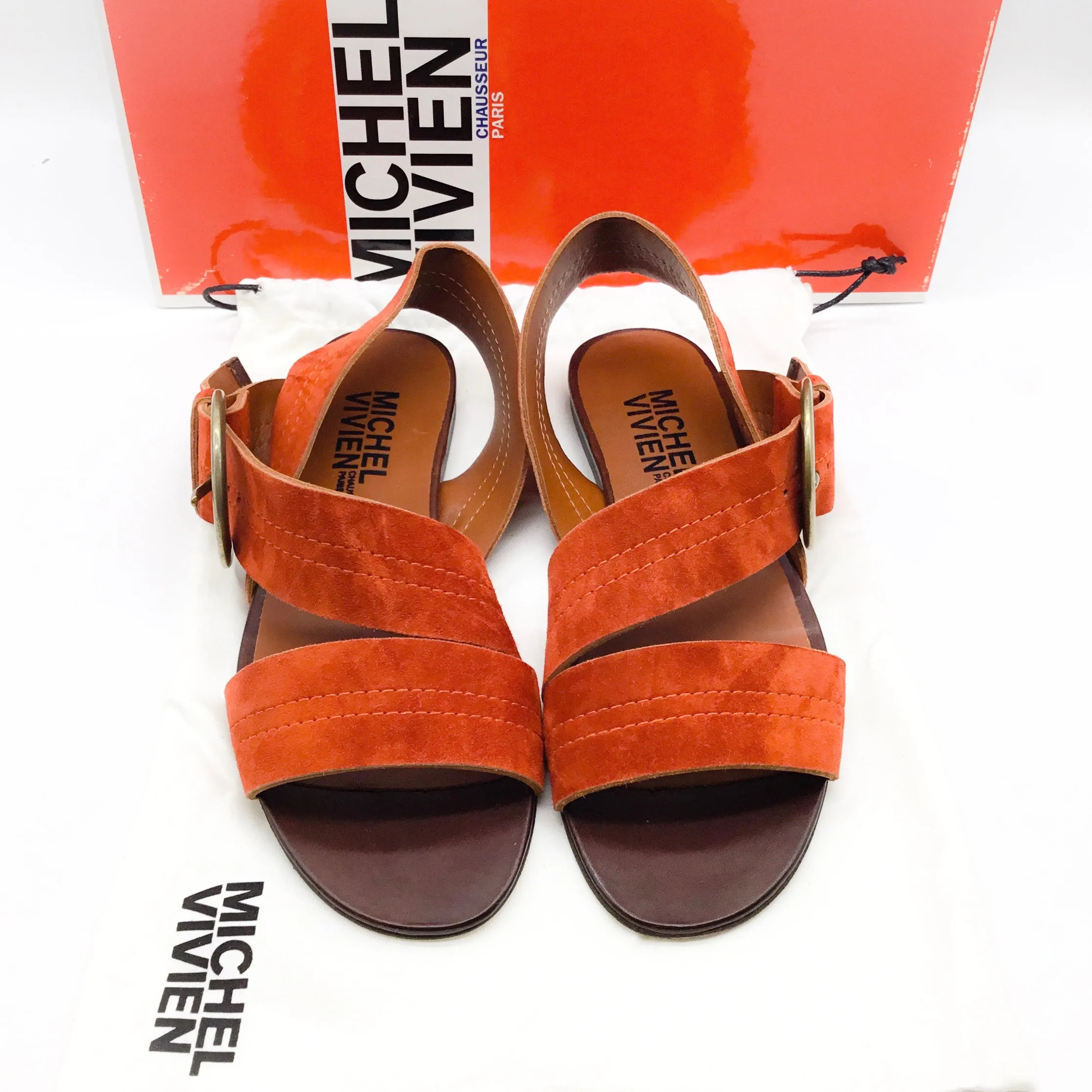 Michel Vivien Paprika Suede Traver Sandals