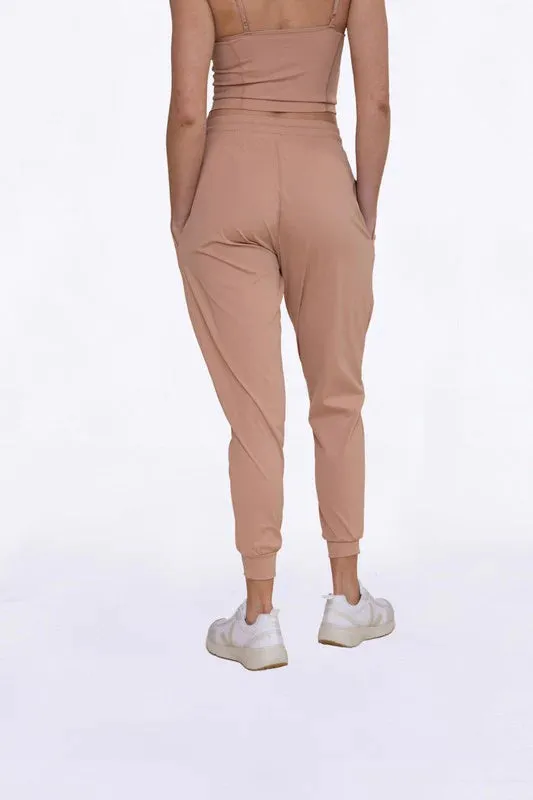 Mono B Solid Pleated Front Jogger - Mud