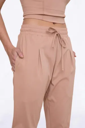 Mono B Solid Pleated Front Jogger - Mud