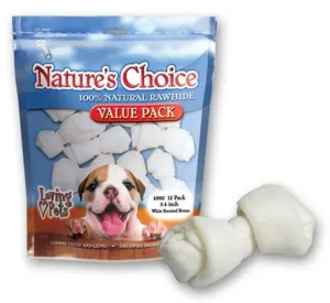 Nature's Choice White Knotted Rawhide Bones