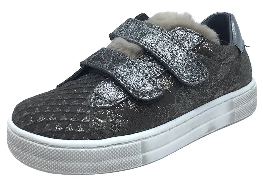 Naturino Girl's Gunmetal Funky Sneakers Tennis Shoes