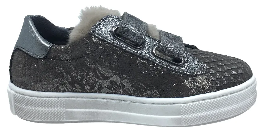 Naturino Girl's Gunmetal Funky Sneakers Tennis Shoes