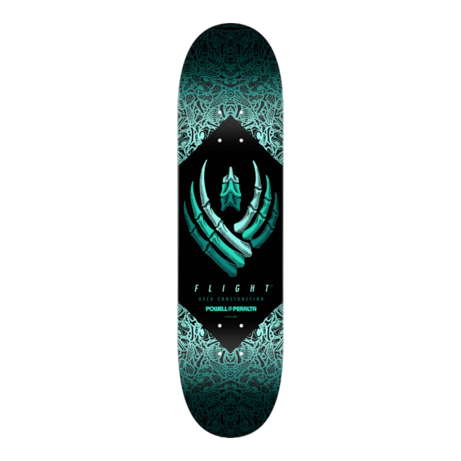 Powell Peralta Bones FLIGHT® Skateboard Deck Teal - 8.25 x 31.95