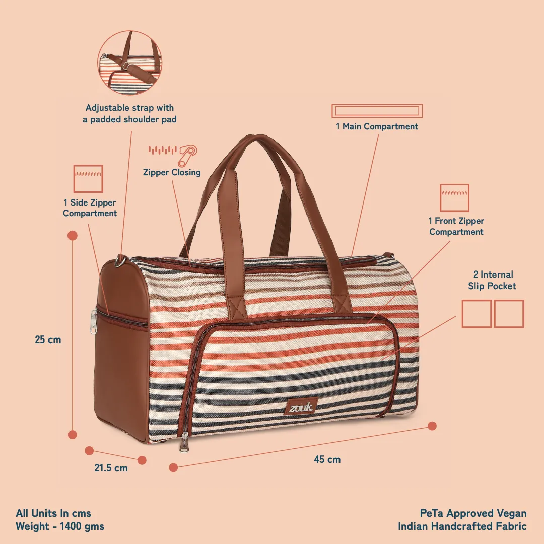 Qutub Stripes Weekender Duffel Bag