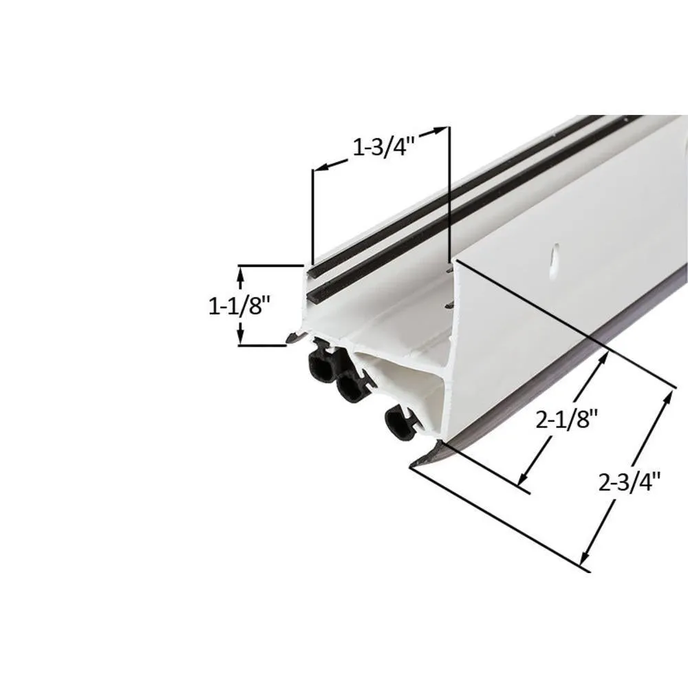 Residential Entry Door Shoe with Black Rubber Fins for Willmar Doors