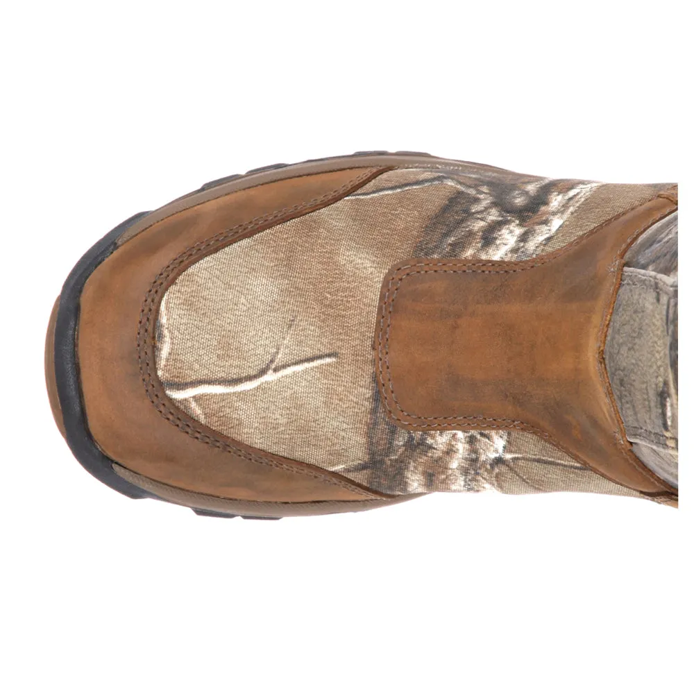 Retraction Side-Zip Snake Camo Round Toe Pull On Boots