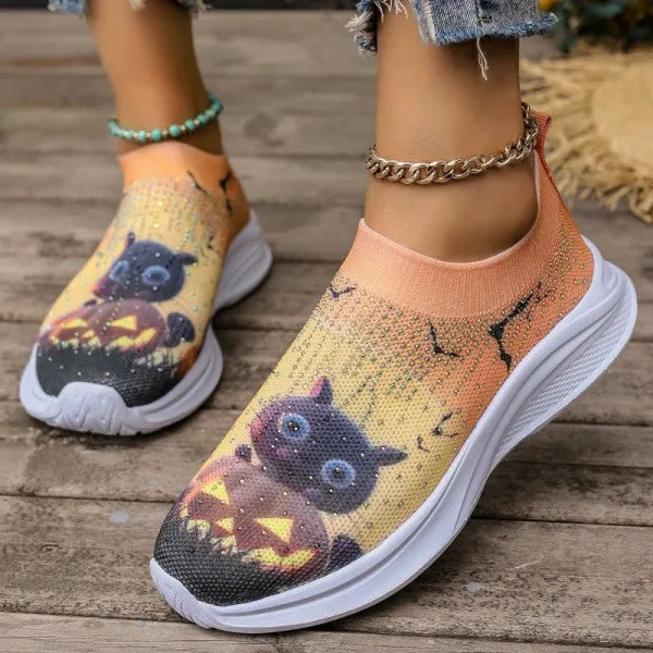 sealbeer - Light Yellow Casual Sportswear Daily Patchwork Printing Rhinestone Round Comfortable Out Door Shoes