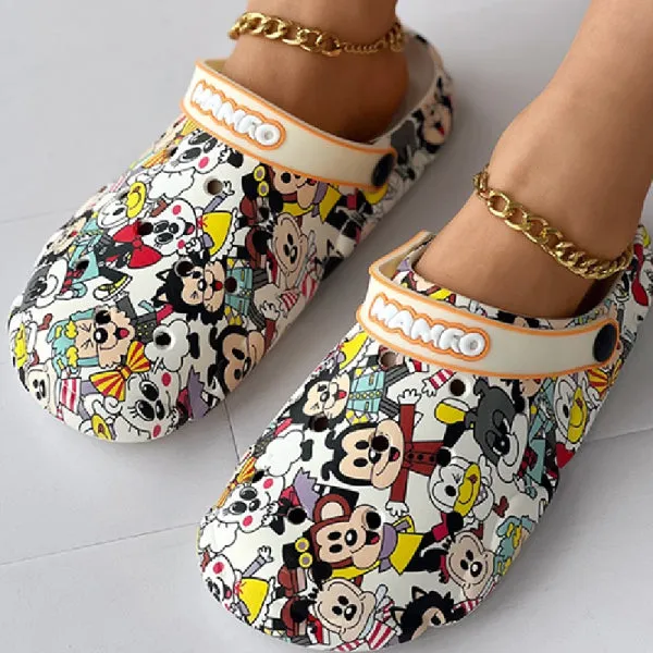 sealbeer - Multicolor Casual Living Graffiti Patchwork Round Comfortable Shoes