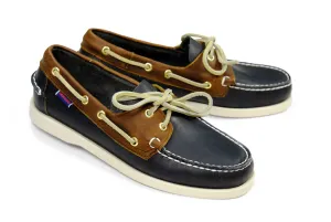 Sebago - Navy/Brown Docksides Leather Boat Shoe EU 40 / UK 6,5