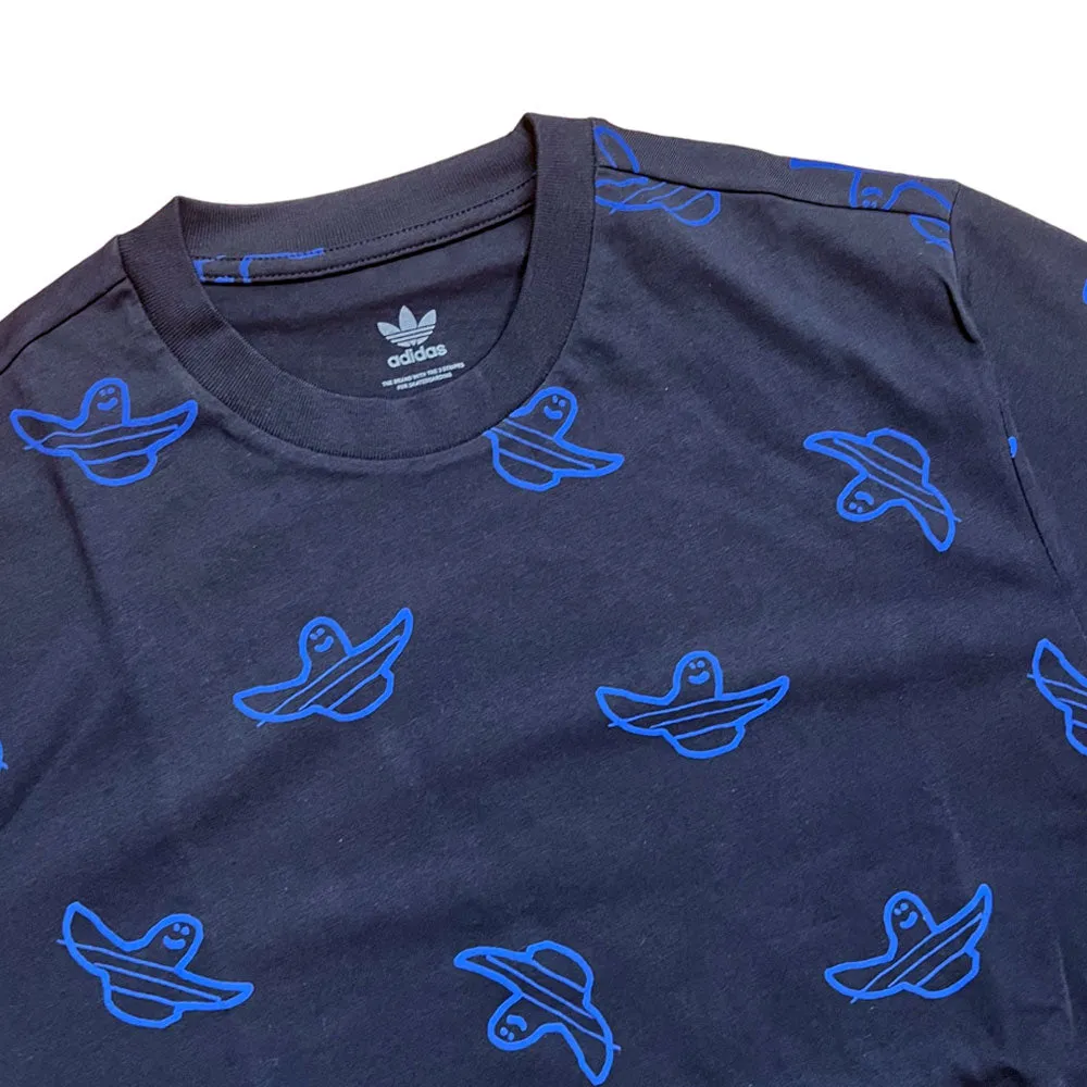 Shmoo AOP Tee Adidas Skateboarding Black Blue