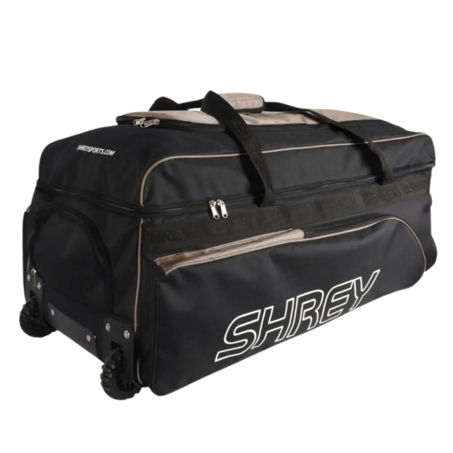 Shrey Match Cricket Wheelie Cricket Kitbag, Black/Gold