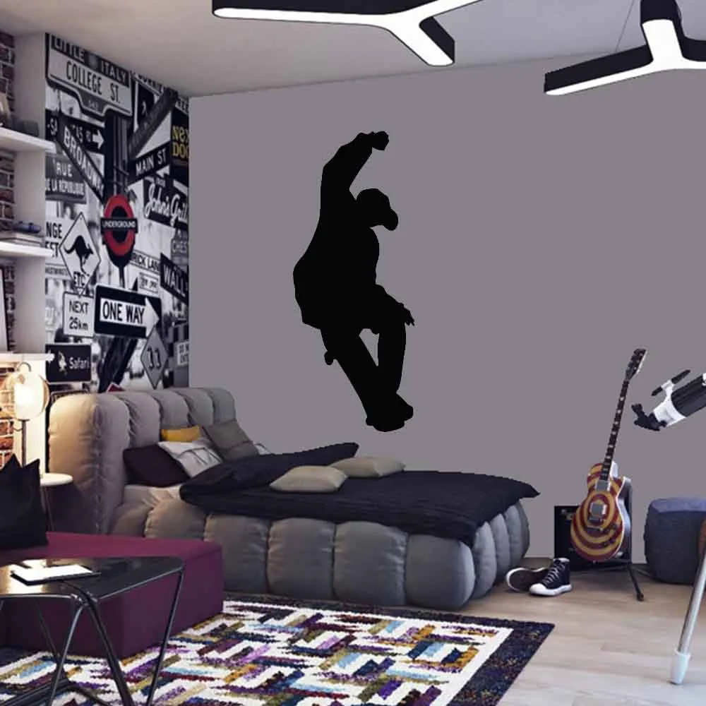 Skateboard Blunt Silhouette Wall Decal (6 Sizes Available)