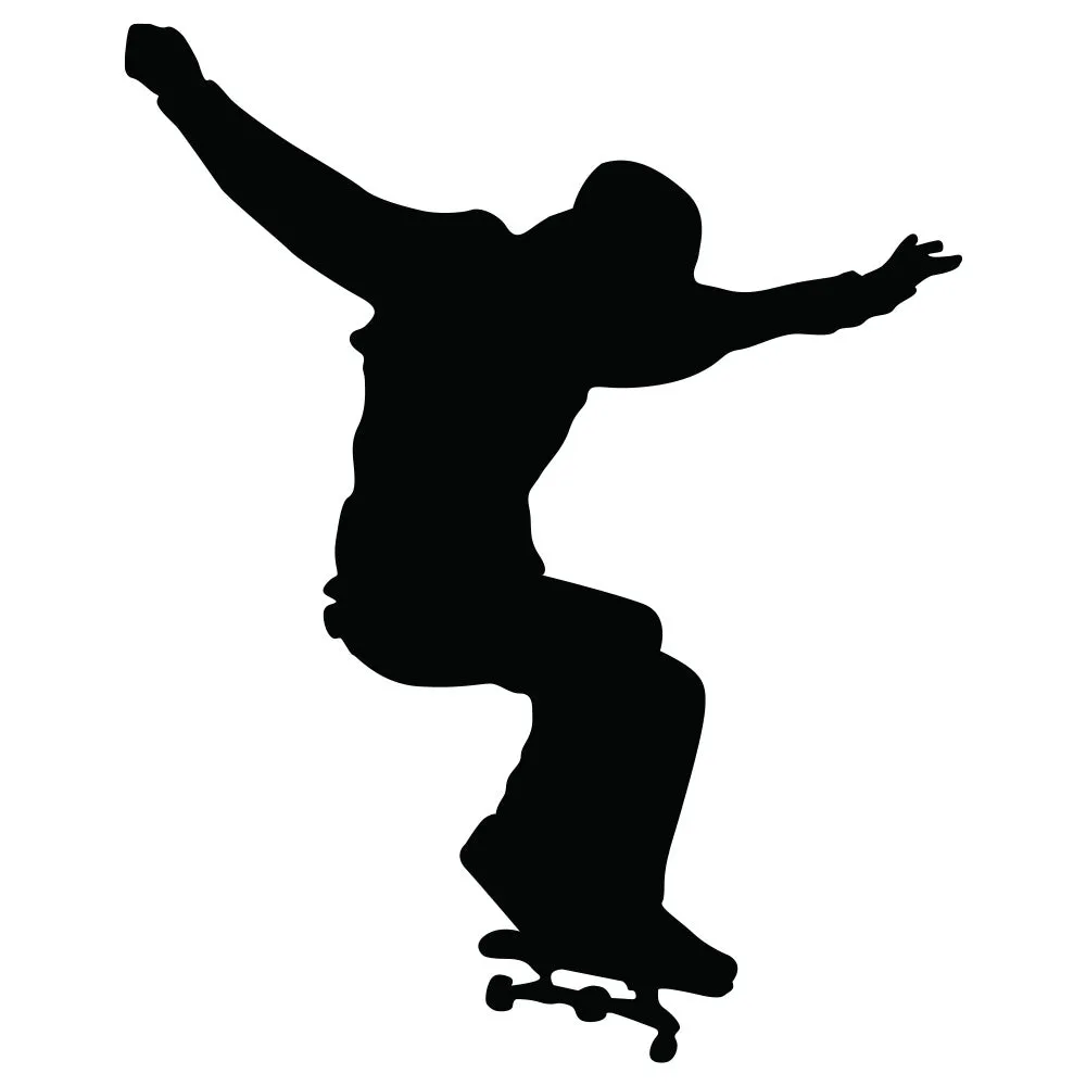 Skateboard Ollie Air Silhouette Wall Decal (4 Sizes Available)