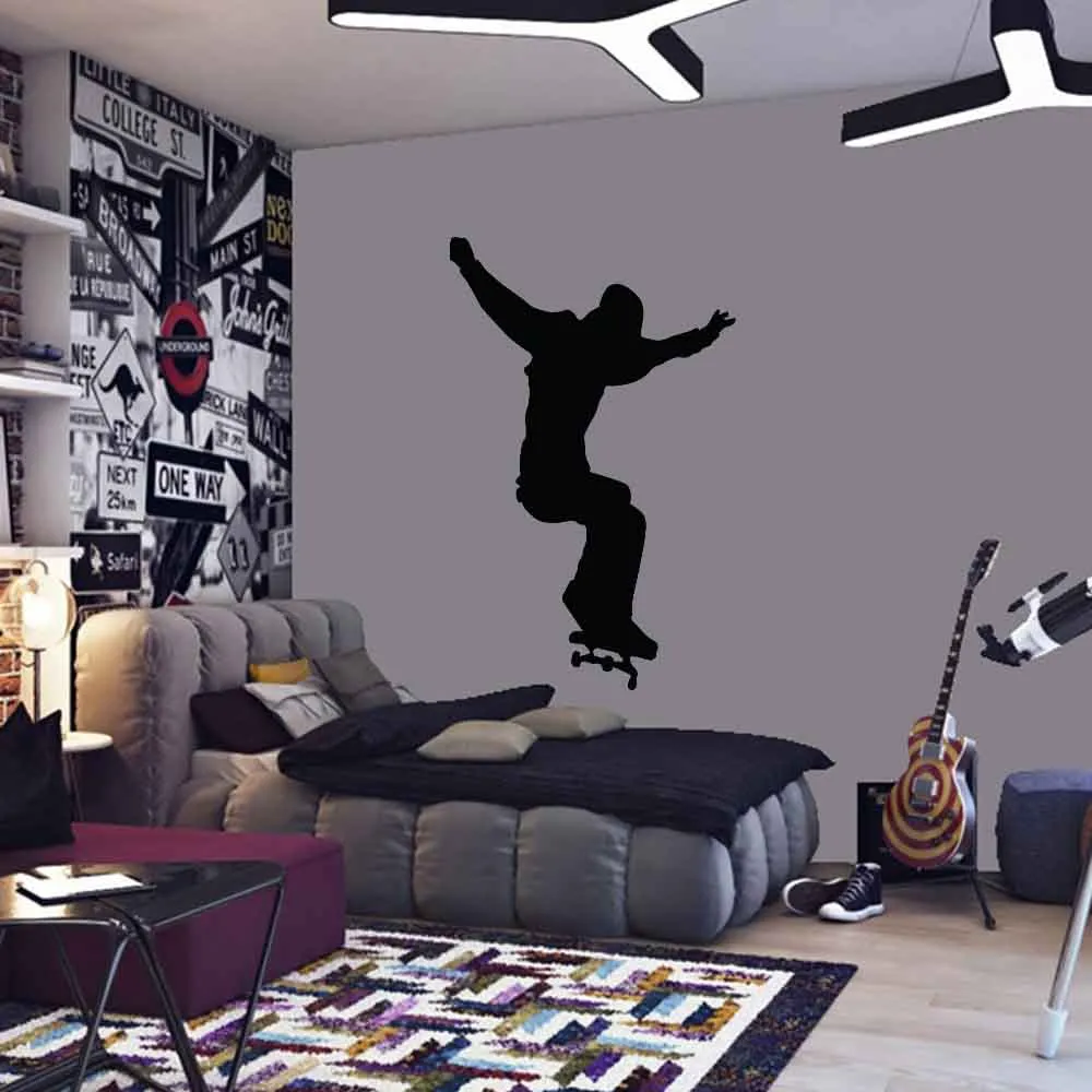 Skateboard Ollie Air Silhouette Wall Decal (4 Sizes Available)