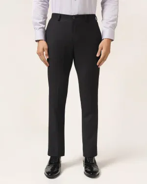 Slim Fit B-91 Formal Black Textured Trouser - Freto