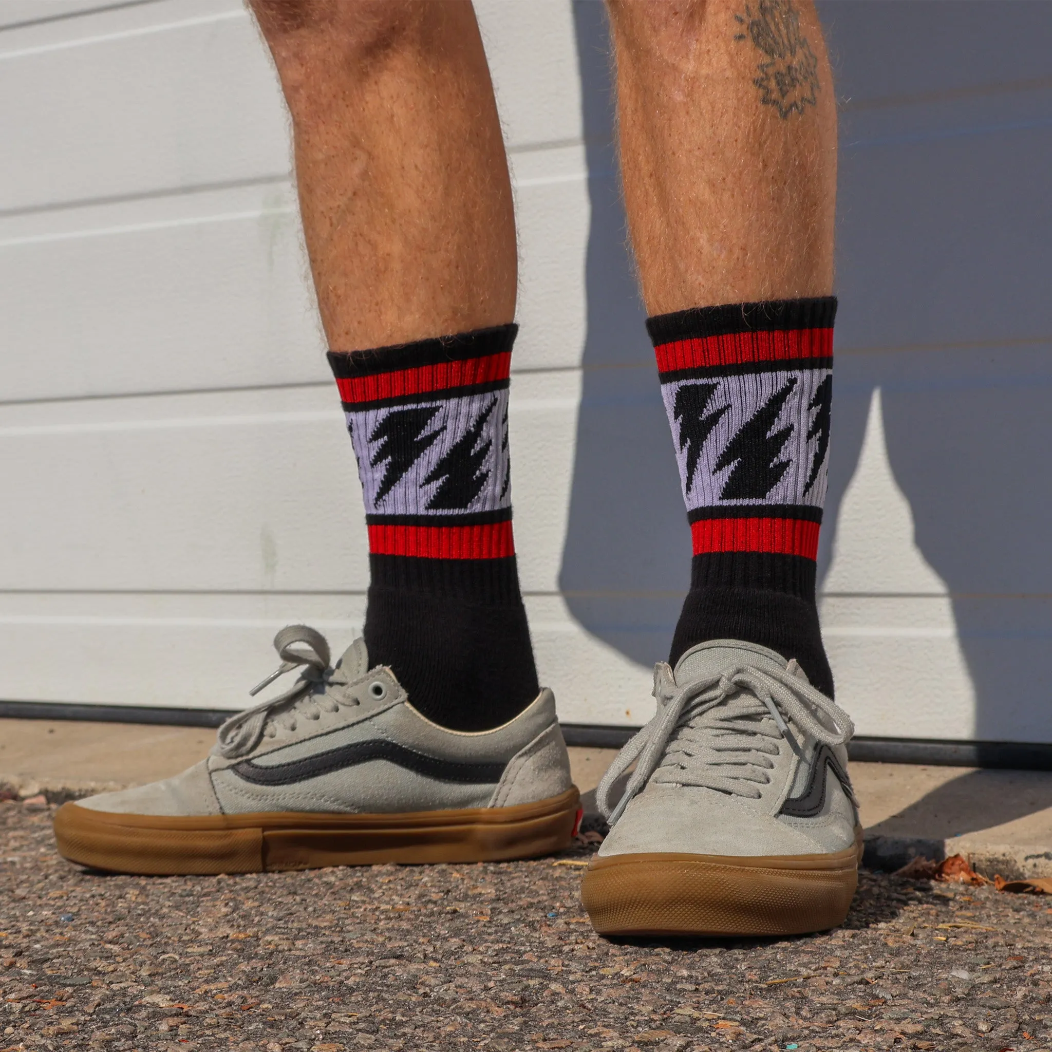 SOCCO x Mike Vallely Lightning Bolt Socks | Black