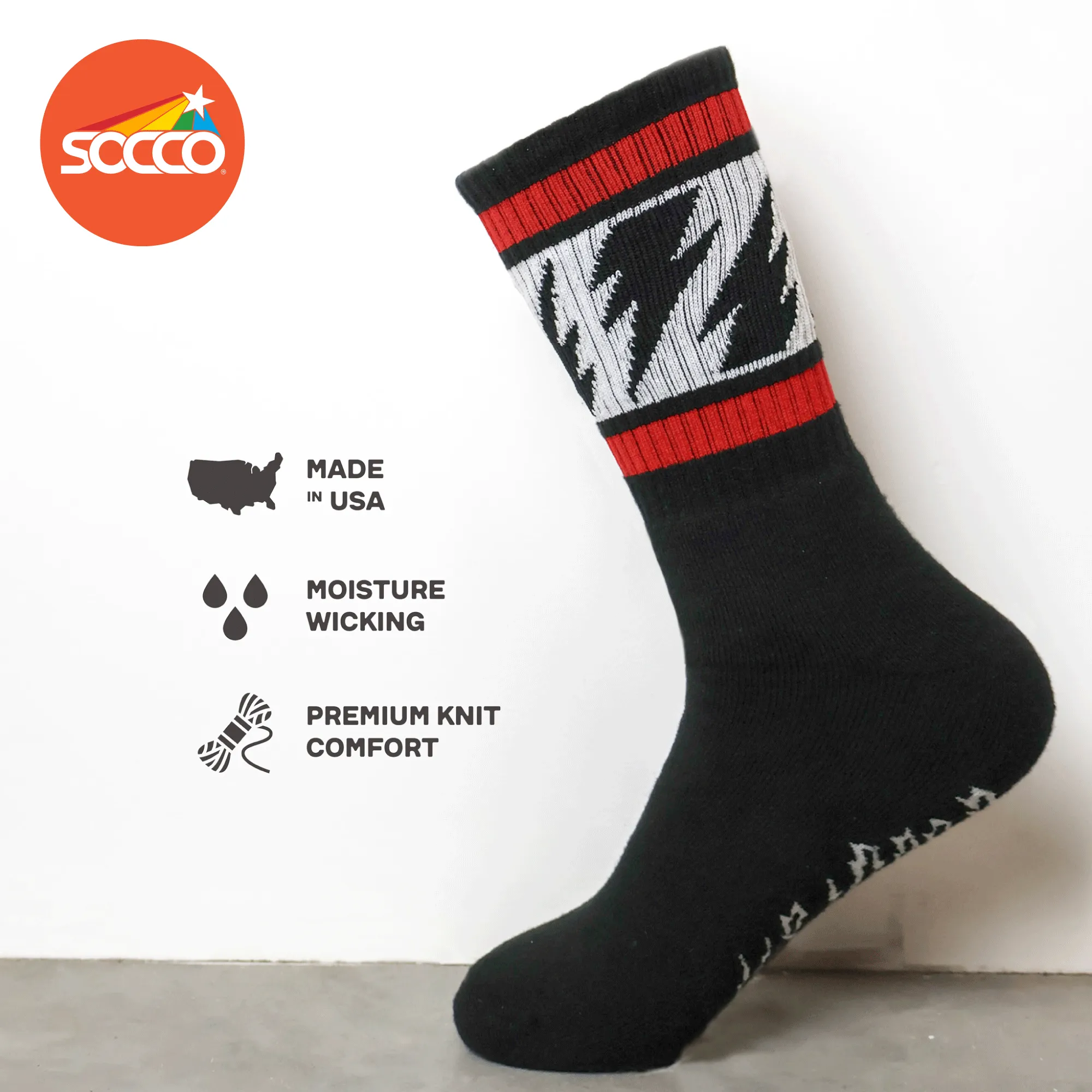 SOCCO x Mike Vallely Lightning Bolt Socks | Black