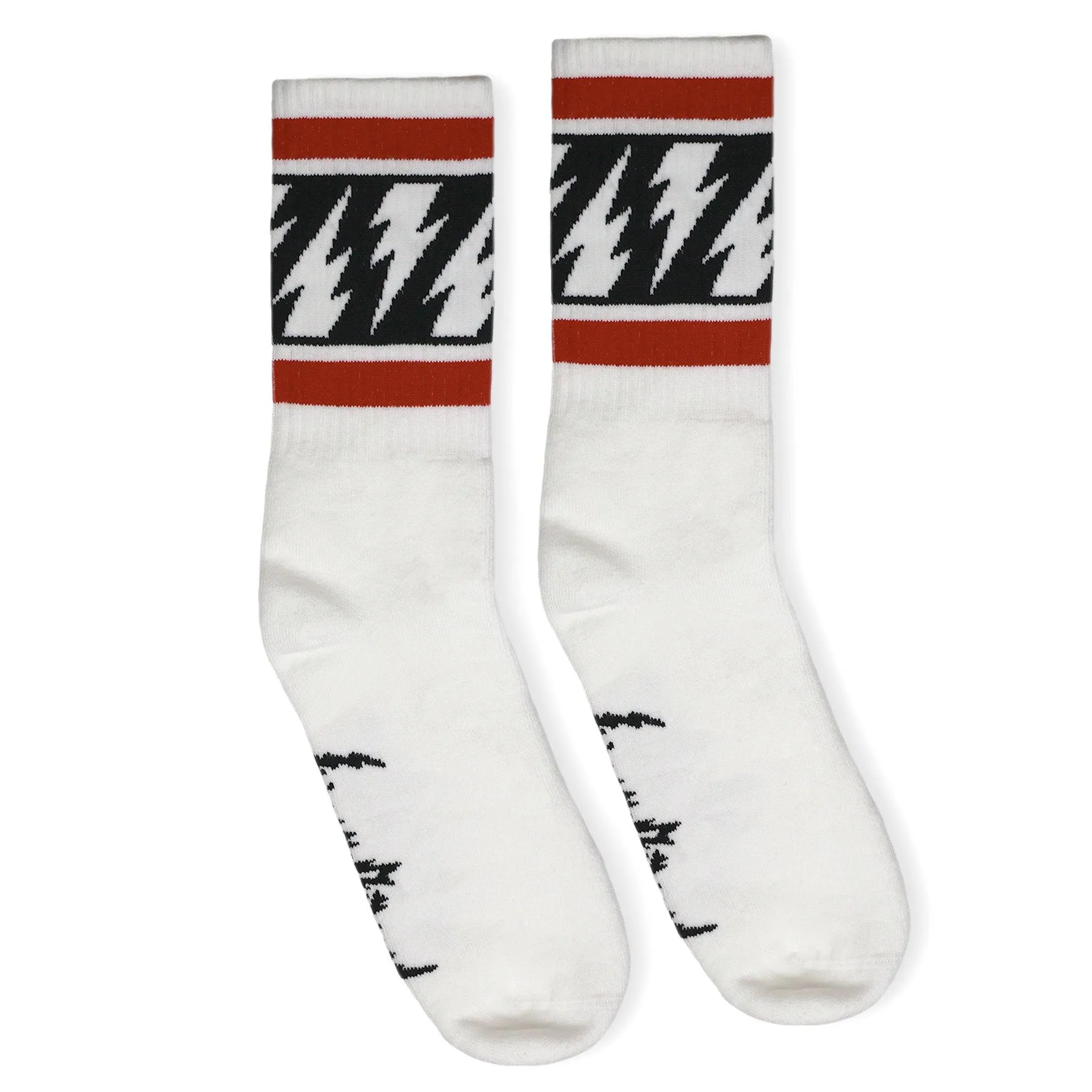 SOCCO x Mike Vallely Lightning Bolt Socks | White