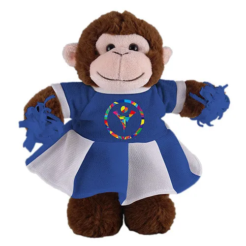 Soft Plush Stuffed Monkey with Cheerleader Outfit