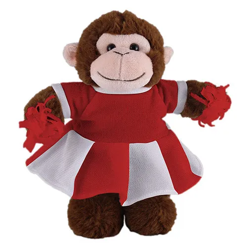 Soft Plush Stuffed Monkey with Cheerleader Outfit