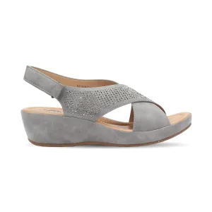 Sparkle accented Cross strap wedge sandal