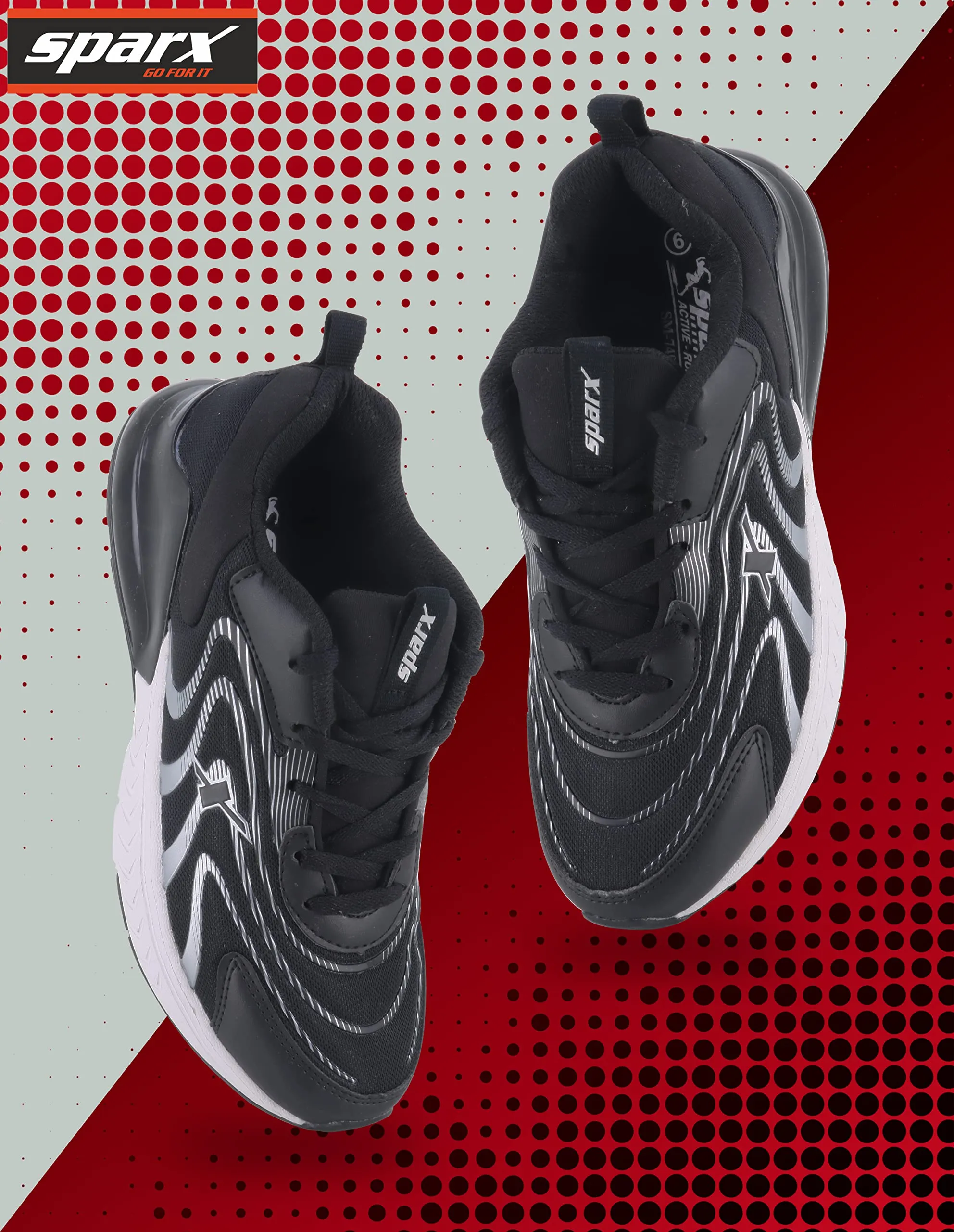 Sparx Mens  Blacksilver Running Shoe