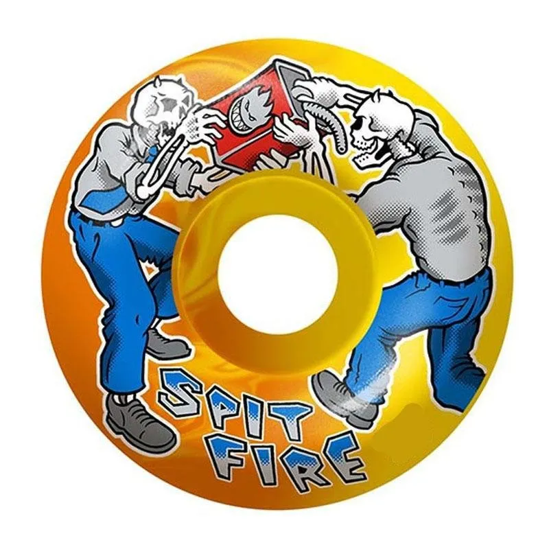 Spitfire 54mm 99d Firefight Yellow/Orange Swirl Wheels (4pk)