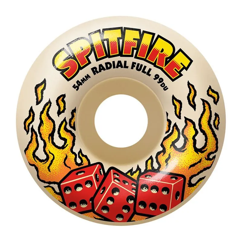 SPITFIRE 54mm 99d FORMULA FOUR HOT HAND RADIAL FULL Skateboard Wheels 4pk