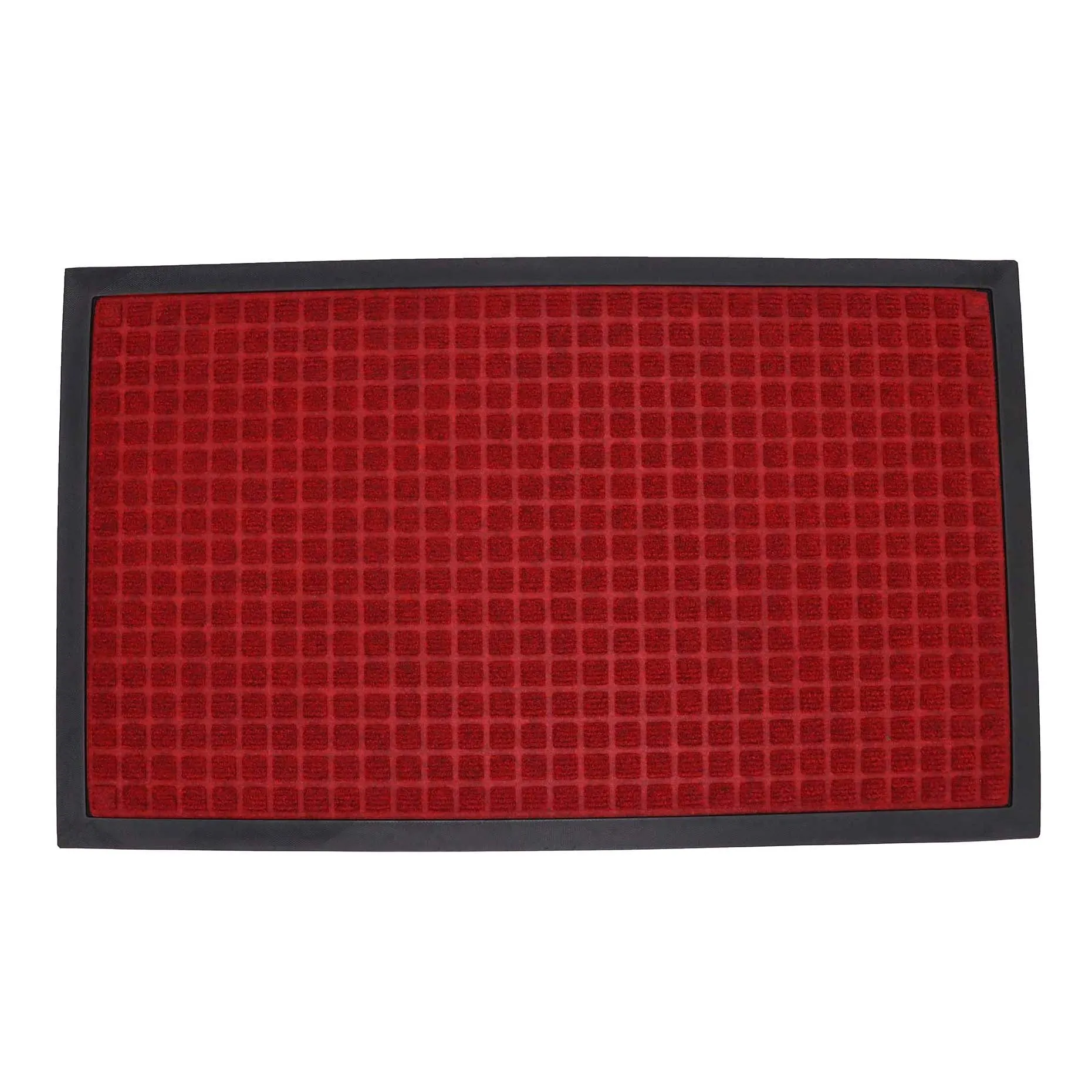 Square Design Entryway Mat Black & Red 900 X 1500