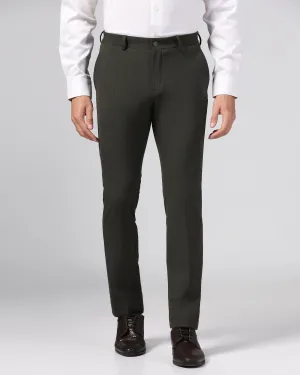 Super Slim Phoenix Formal Olive Stripe Trouser - Wiper