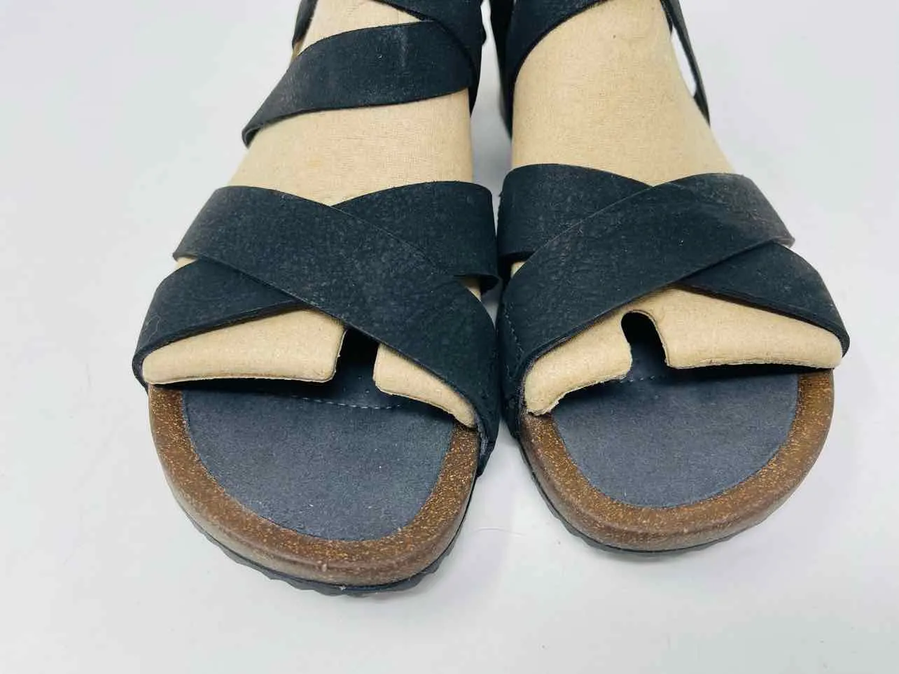 Teva Size 10 Black Slingbacks Suede Shoes Wedge Sandal