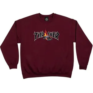 Thrasher Skateboard Magazine  COP CAR MAROON CREW Sweatshirts