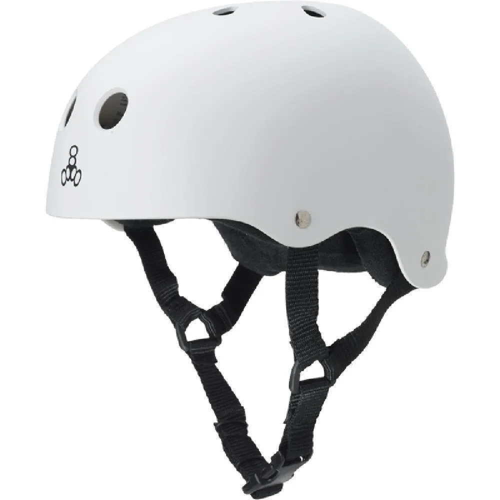 Triple 8 Sweatsaver White Rubber Skateboard Longboard Helmet