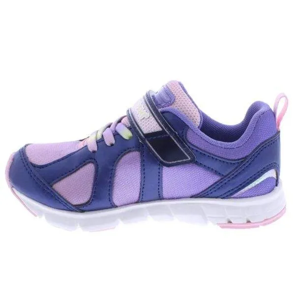 Tsukihoshi Rainbow Navy Pink Girls Running Shoes (Machine Washable)