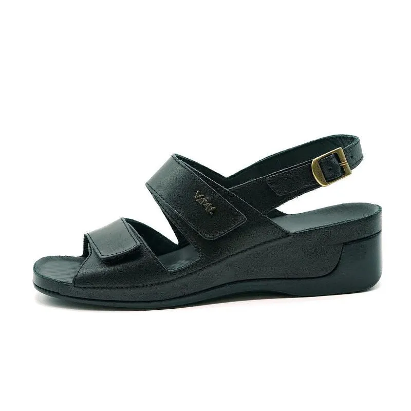 Vital Tina Nappa Black Women's Sandals