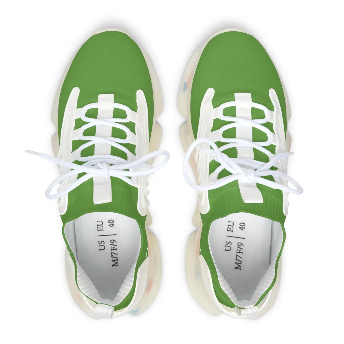 Women's Light Green Sneakers, Solid Light Green Color Mesh Sneakers For Women (US Size: 5.5-12)