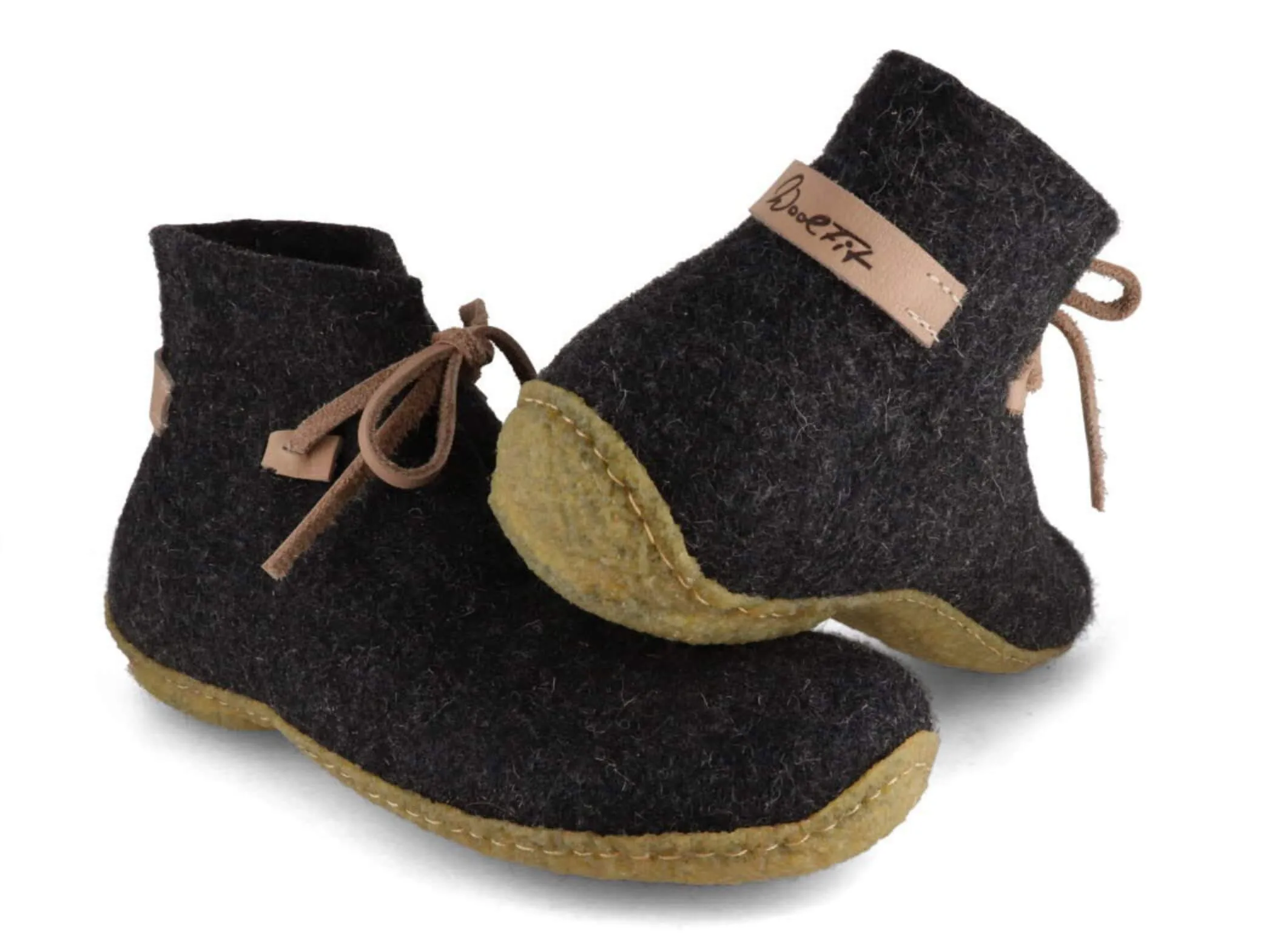 WoolFit Vitus | Felt Slipper Boots with Insoles & Rubber Sole